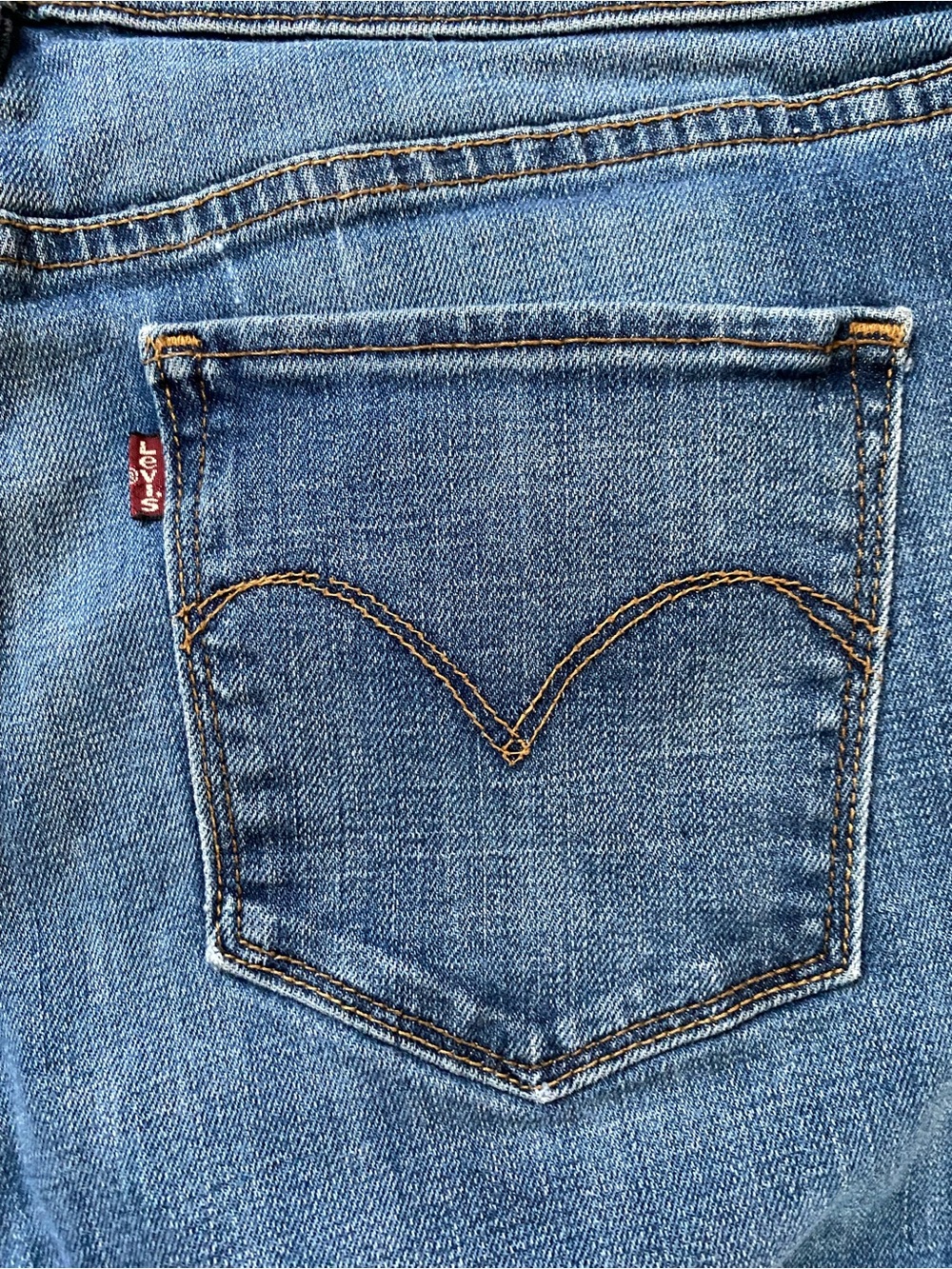 Levi's Boot Cut Jeans Dark Blue Wash Demi Curve Classic Flare Size 16 - Picture 9 of 10